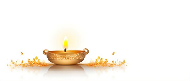 Foto oil lamp diwali viering banner achtergrond met copy space voor tekst