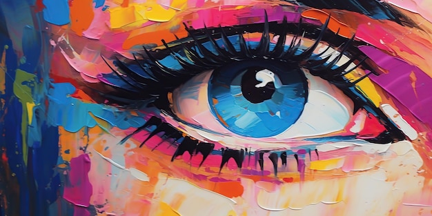 oil painting abstract image of eyes abstract blockade