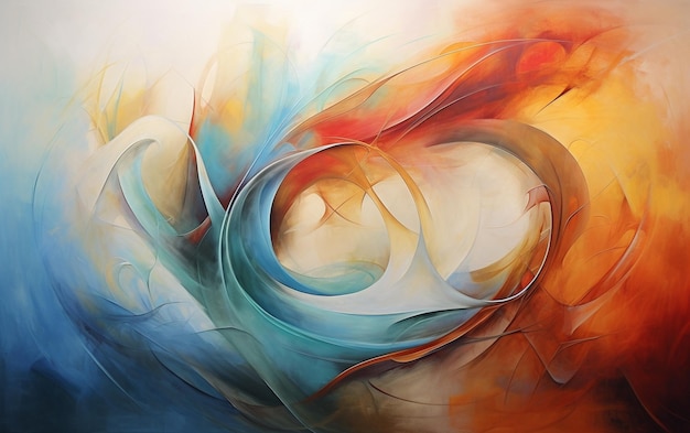 Oil painting abstract style artwork on canvas