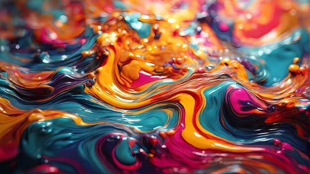 Oil painting artistic image of 3D colorful background 3d shape layer background