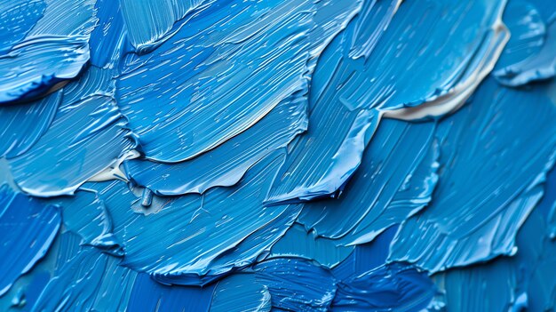 Photo oil painting blue abstract background with rich texture