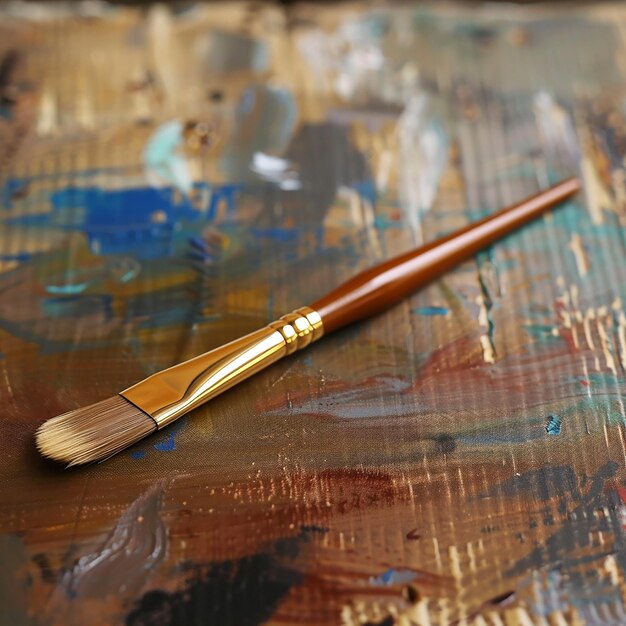 Photo oil painting brush on canvas