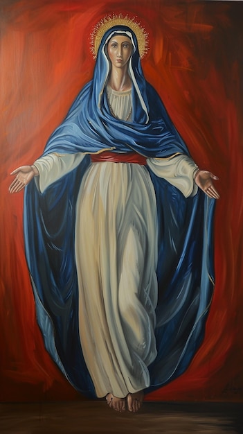 Oil painting of the Catholic Mary