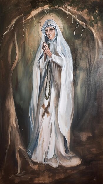 Photo oil painting of the catholic mary