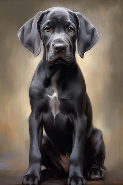 Oil painting of a Great Dane