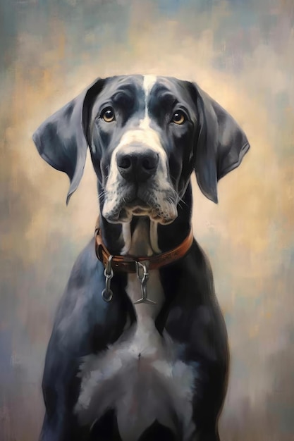 Oil painting of a Great Dane