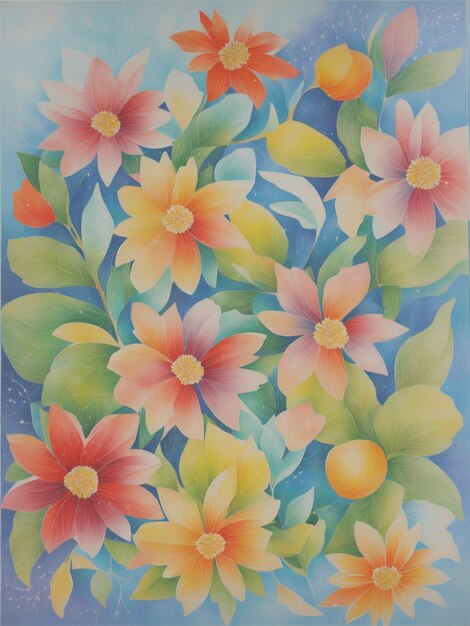 oil painting style flower painting illustration 3