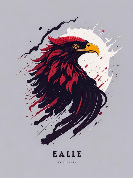 oil painting vector art of an eagle