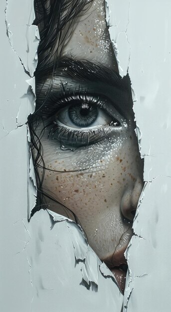 매력적 인 눈 을 가진 여자 의 기름 그림