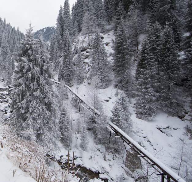 oil pipeline in the mountains