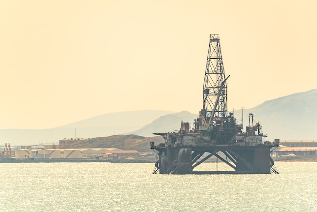 Oil platform in sea