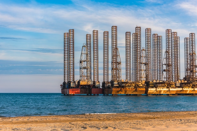 Oil platform in the sea