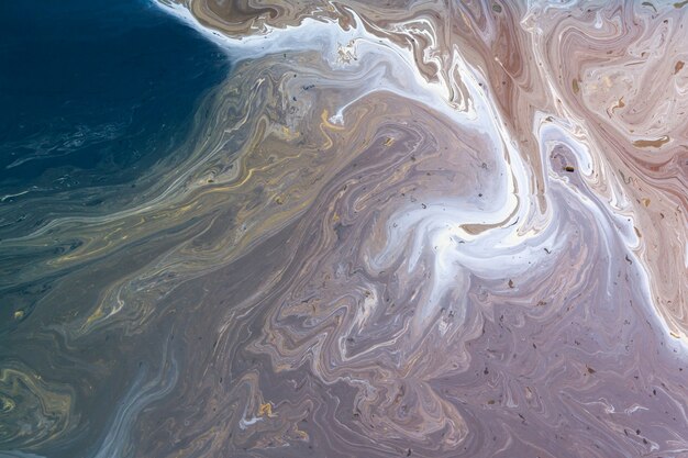 Oil polluted ocean surface