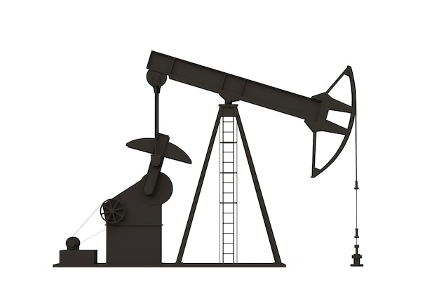 Foto la pompa dell'olio 3d rende la silhouette della fabbrica di carburante industriale di energia delle apparecchiature dell'industria petrolifera petrol