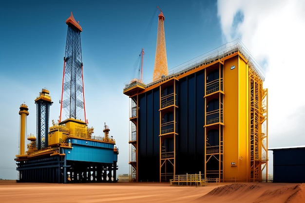 Oil pump rig platform mining oil