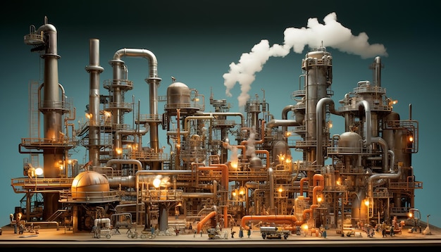 Oil refinery diorama