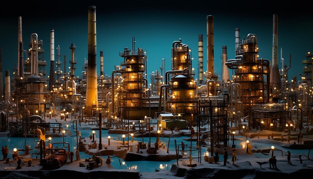 oil refinery diorama