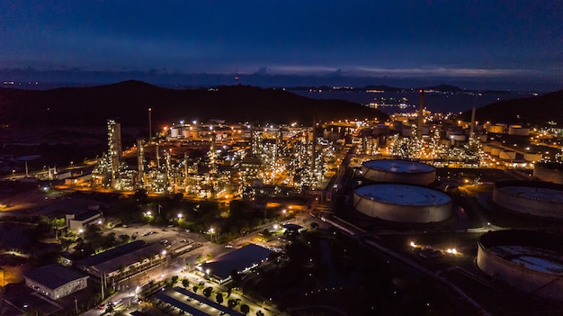 Oil refinery industry at night 