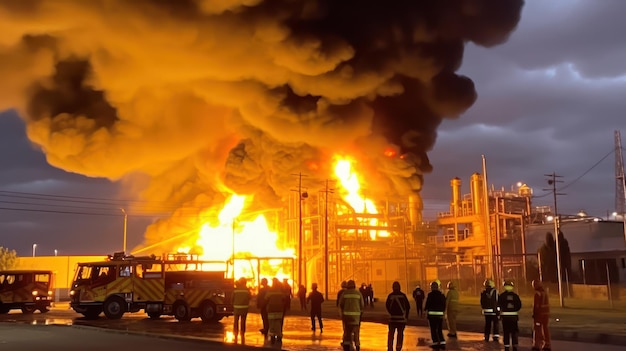 oil refinery is on fire explosion