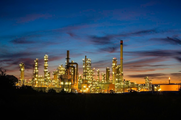 Oil refinery and plant and tower column of petrochemistry\
industry in oil and gas industrial with