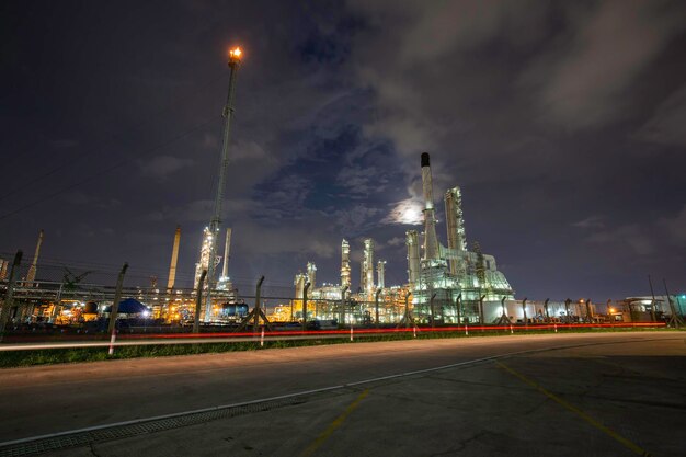 Oil​ refinery​ and​ plant tower of petrochemistry industry in oil​ and​ gas​ ​industry