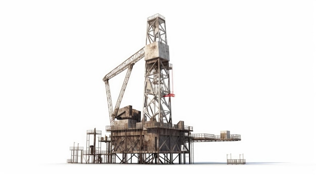 Oil rig isolated on white background Generative AI