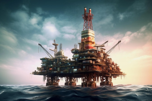 Oil rig platform Generative AI