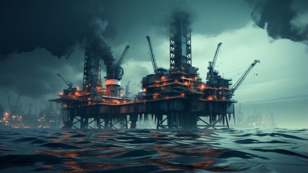 Oil rig at the