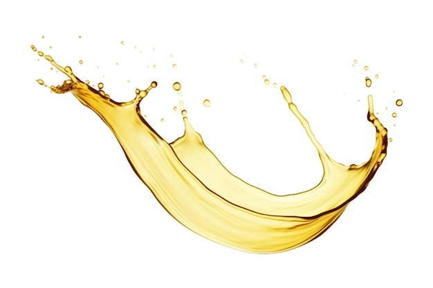 Oil splash isolated on a transparent background Olive oil splashing Splash of oily liquid