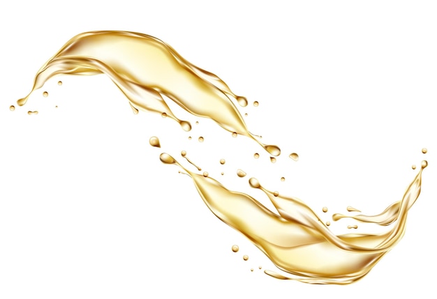oil splashing isolated fruit beverage elements for advertising or package design realistic yellow