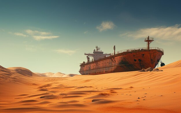 Oil Tanker in Desert