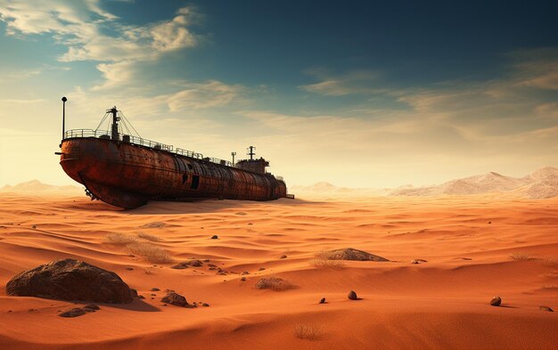 Oil Tanker in Desert