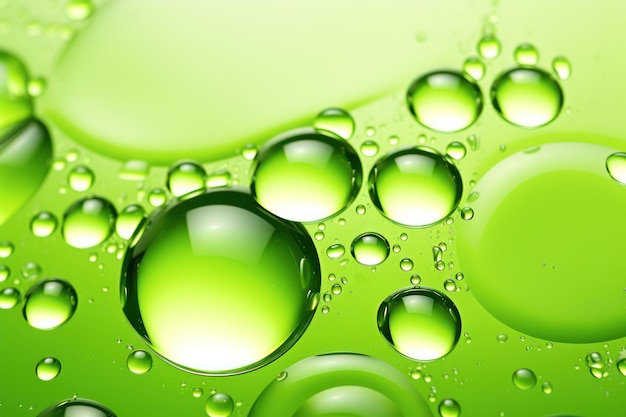 Oil Water Abstract background green macro AI generated