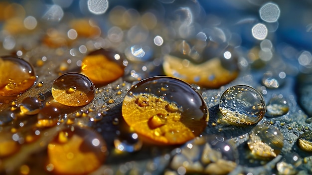 oil and water droplets HD 8K wallpaper Stock Photographic Image