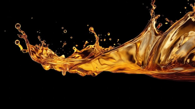 Oil wave splashing in Car engine with lubricant oil Generative AI