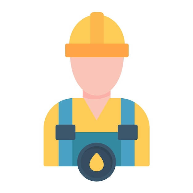 Oil Worker Flat Illustration