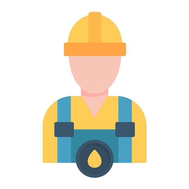 Photo oil worker flat illustration