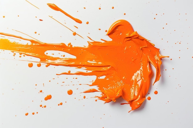 Foto oilpaint oranje vlek op een witte achtergrond