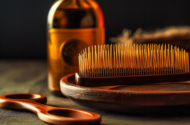 Oils and a hair combing comb