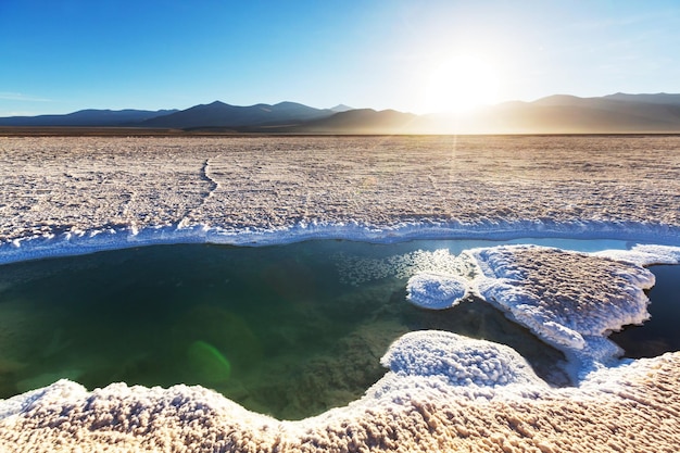 Ojo del Mar in a salt desert in the Jujuy Province, Argentina