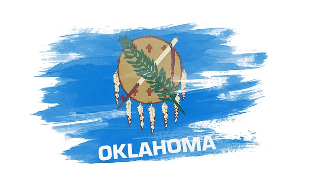 Oklahoma state flag brush stroke, Oklahoma flag background