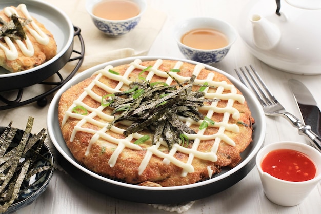 Okonomiyaki Japanse Hartige Stijl Pizza Pannenkoek