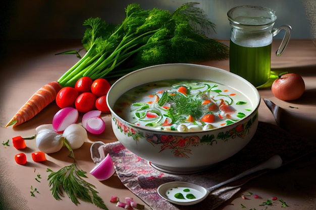 Okroshka Russian cold soup