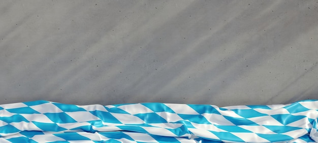 Oktoberfest background bavarian blue and white color flag on\
gray banner