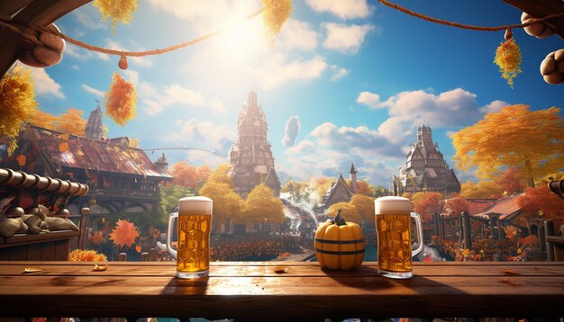 Oktoberfest background photography creative beer concept