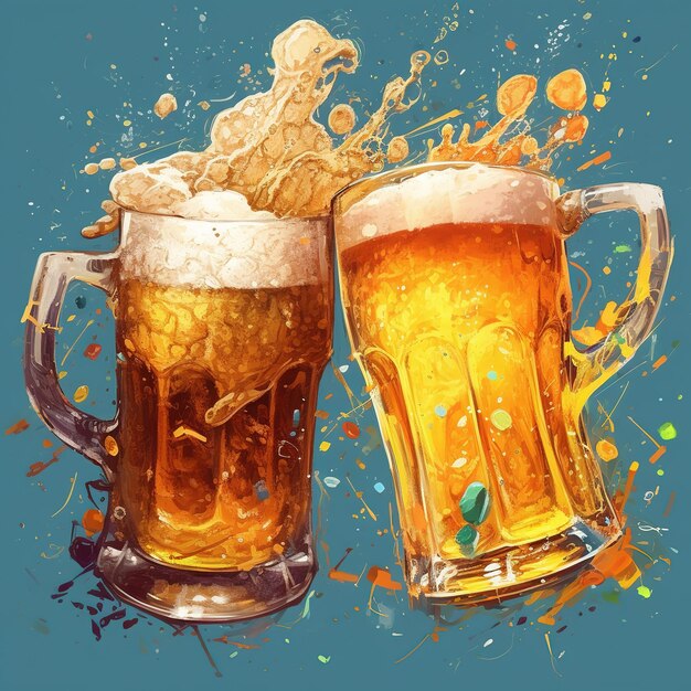 Oktoberfest beer with pretzel wheat and hops Ai generated