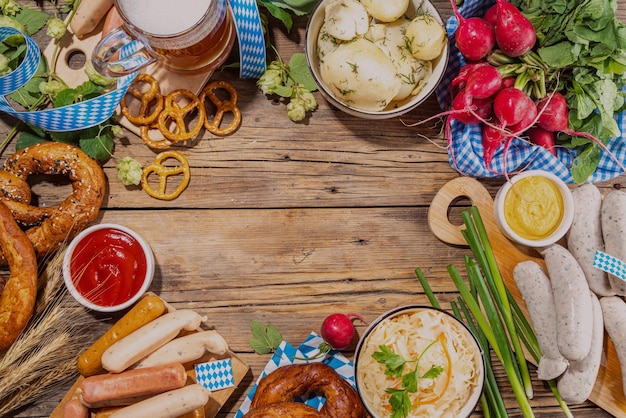 Foto lo sfondo della festa dell'oktoberfest