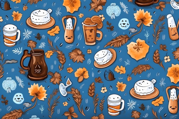 Oktoberfest pattern with traditional elements