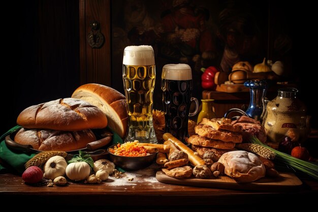 Foto oktoberfest smakelijke beierse festival biersnacks