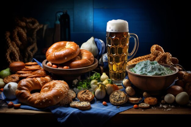 Foto oktoberfest smakelijke beierse festival biersnacks